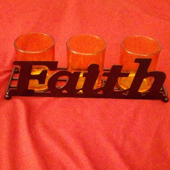 (2 for $10) Candle Holder's Faith & Hope, lot of 2. - Picture 3 of 5